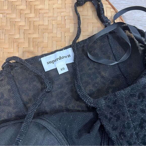 Nwt superdown black leopard bustier bodysuit Women’s Size XS - Picture 6 of 7